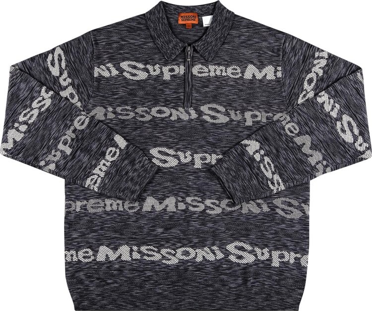 

Лонгслив Supreme x Missoni Zip Long-Sleeve Polo 'Black', черный