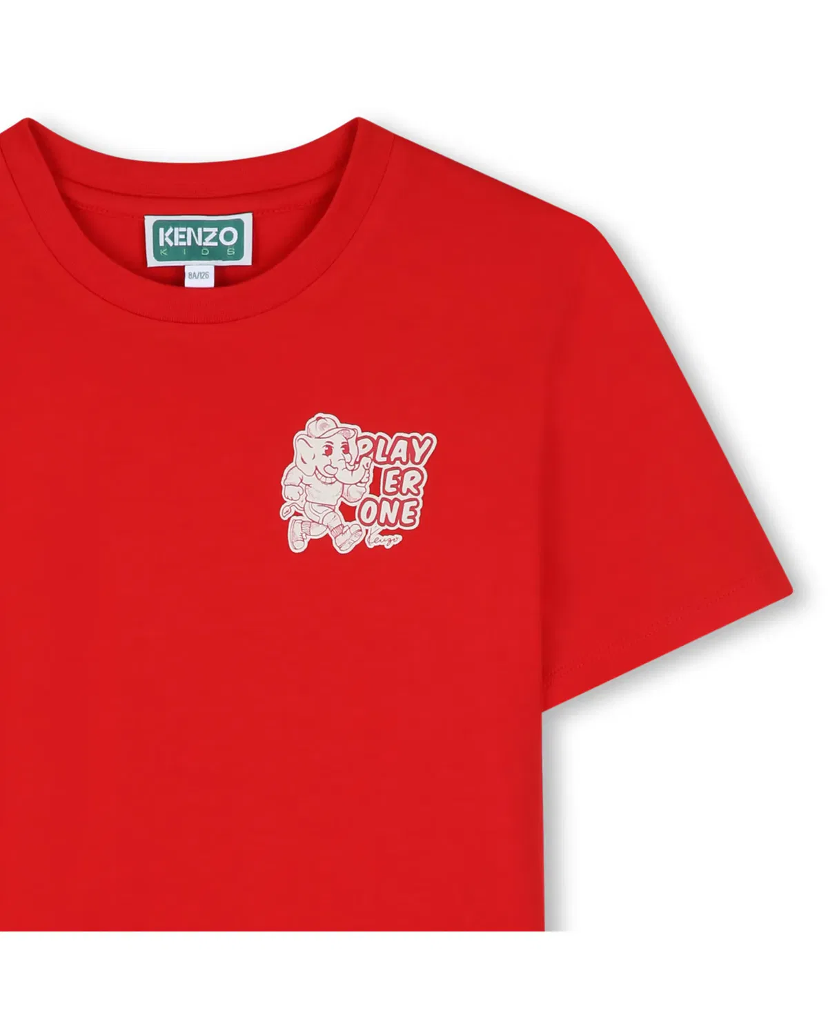 Детская футболка для мальчиков с коротким рукавом с принтом Kenzo Kids, Красная — фото 2