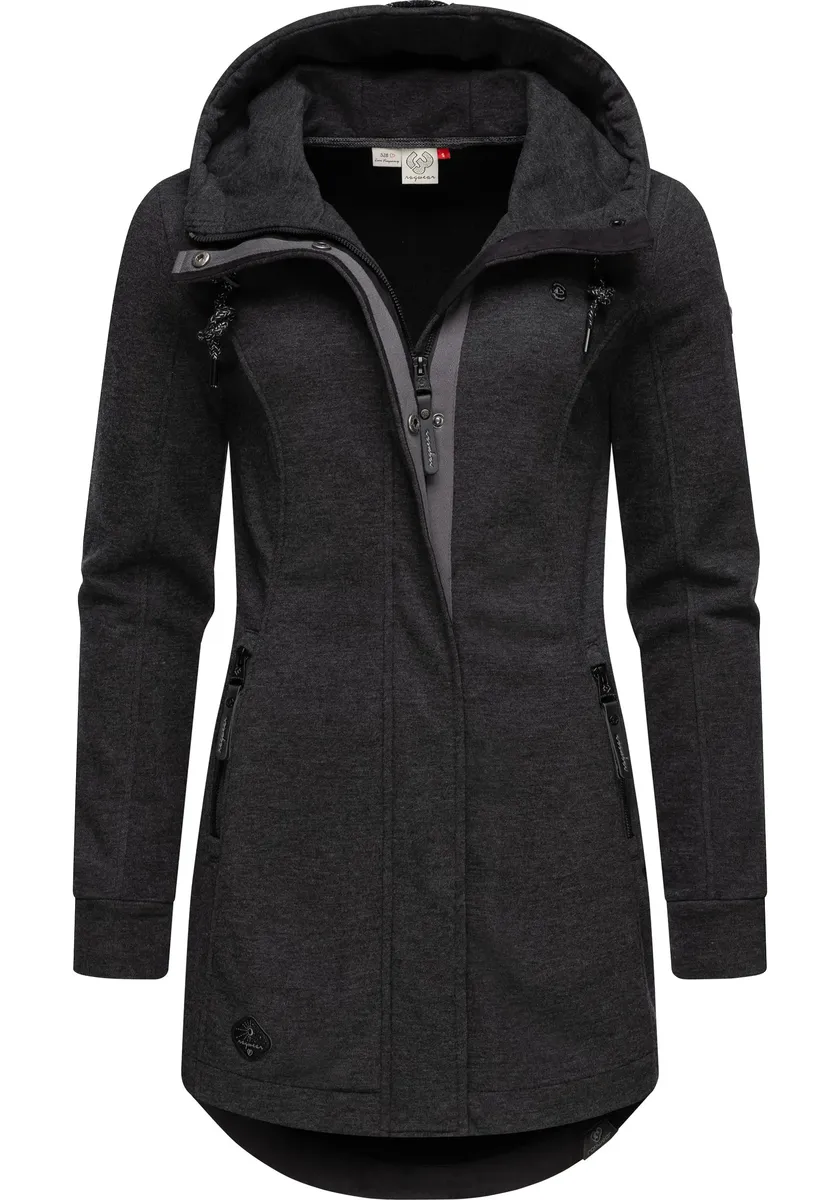 

Толстовка в стиле Ragwear "Letty Intl.", спортивная куртка с капюшоном и элементами из искусственной кожи, черный