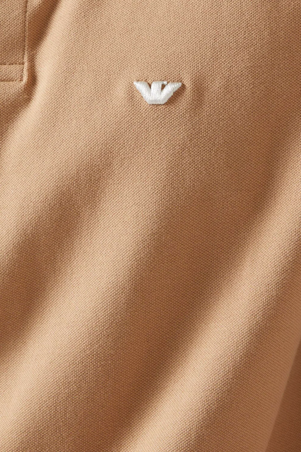 Поло хлопковое Micro Eagle Logo Emporio Armani, нейтральный — фото 4