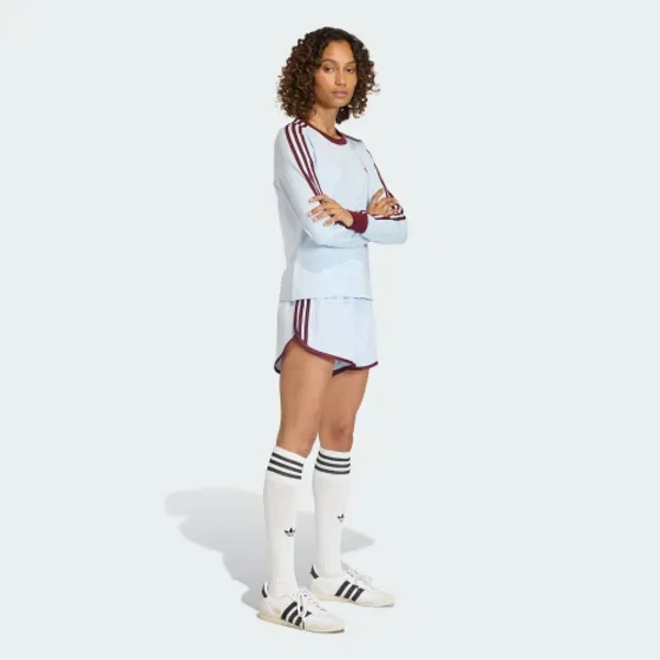 Футболка с длинным рукавом с 3 полосками, slim fit, Adidas, Crystal Sky Maroon — фото 4