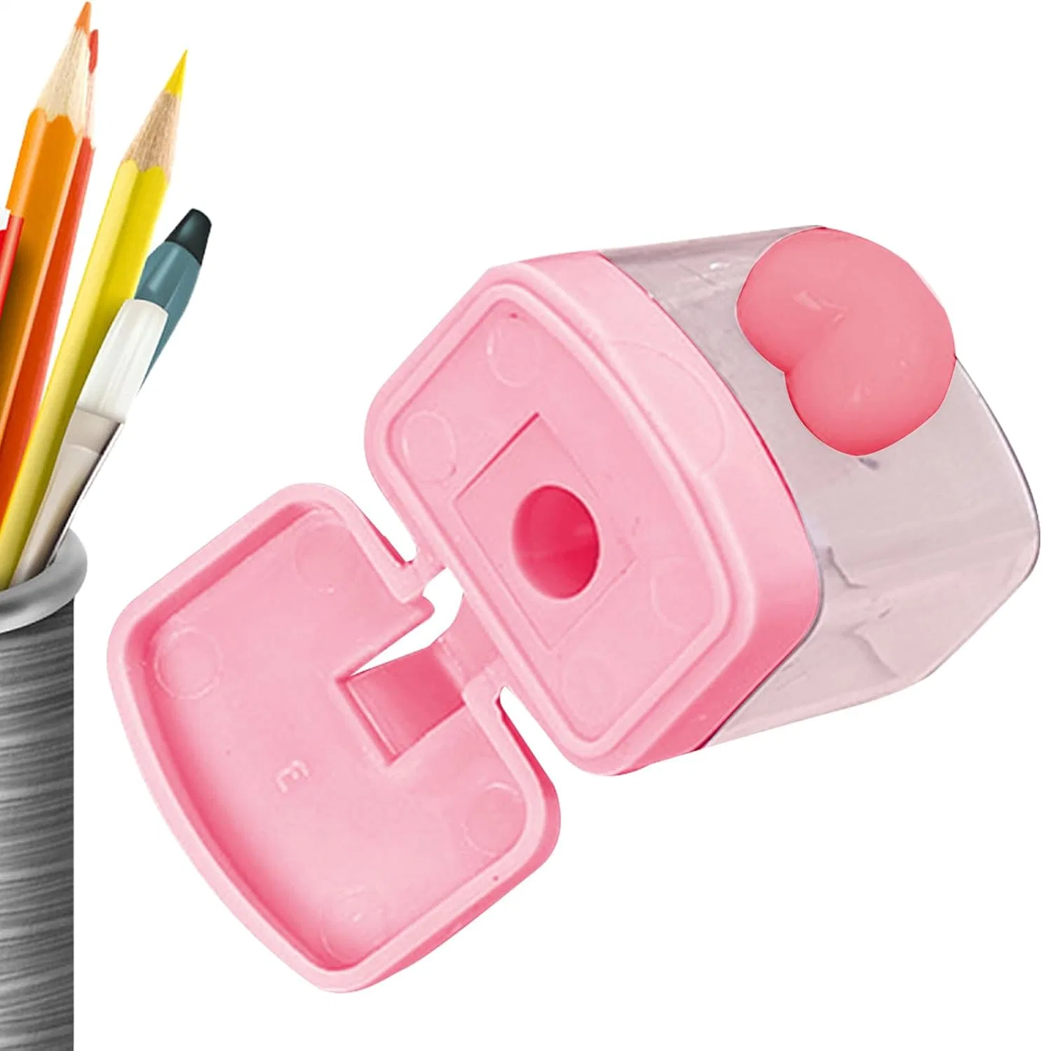 Точилка для карандашей, двойное отверстие, Generisch, 15 г, Pink
