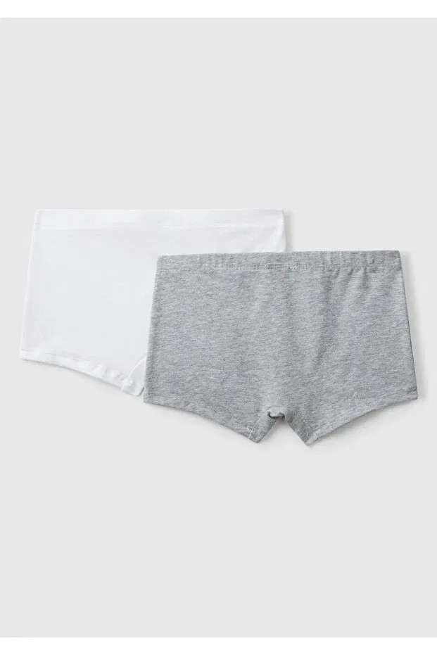Детские боксеры для мальчиков хлопковые Benetton logo 2-pack boxer briefs United Colors Of Benetton, Gray Melange — фото 2