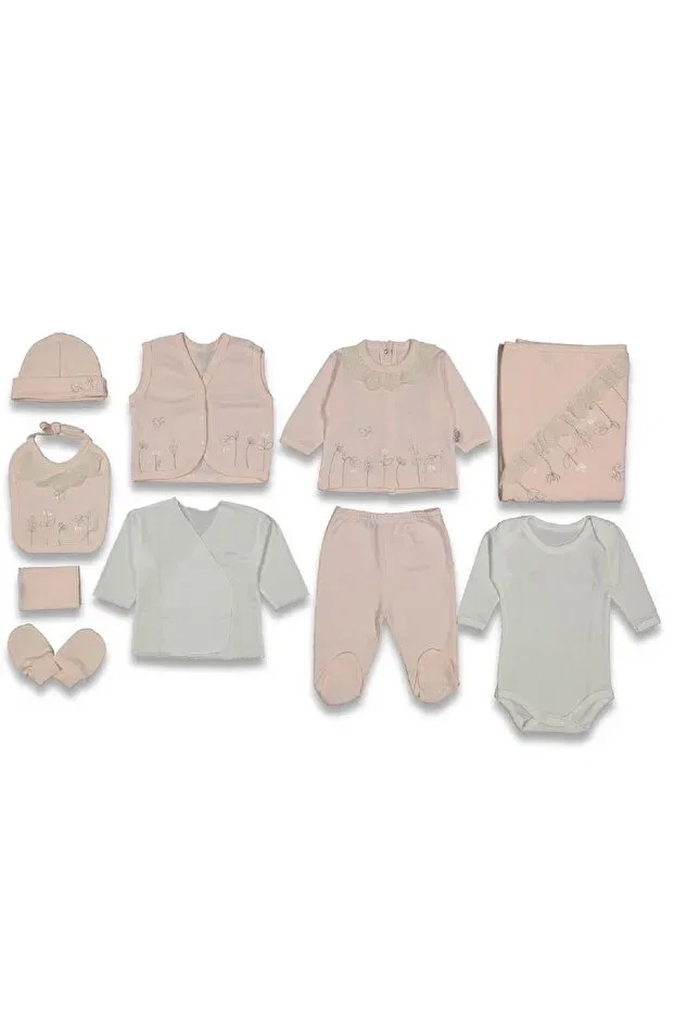 Детский комплект одежды для новорожденных девочек с вышивкой Eyelet Embroidery Piece Floral Motif Cherub Baby, Salmon