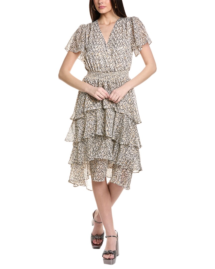 

Четырехъярусное многослойное платье-миди Vince Camuto, белый