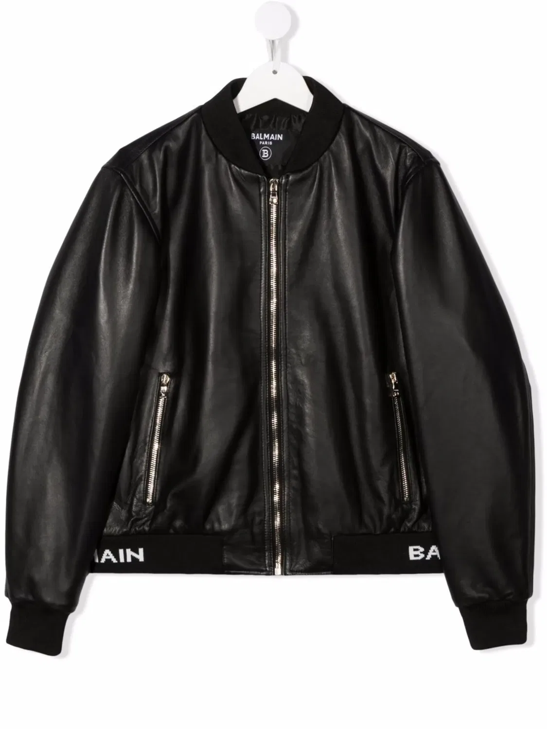 Бомбер на молнии Balmain Kids, черный