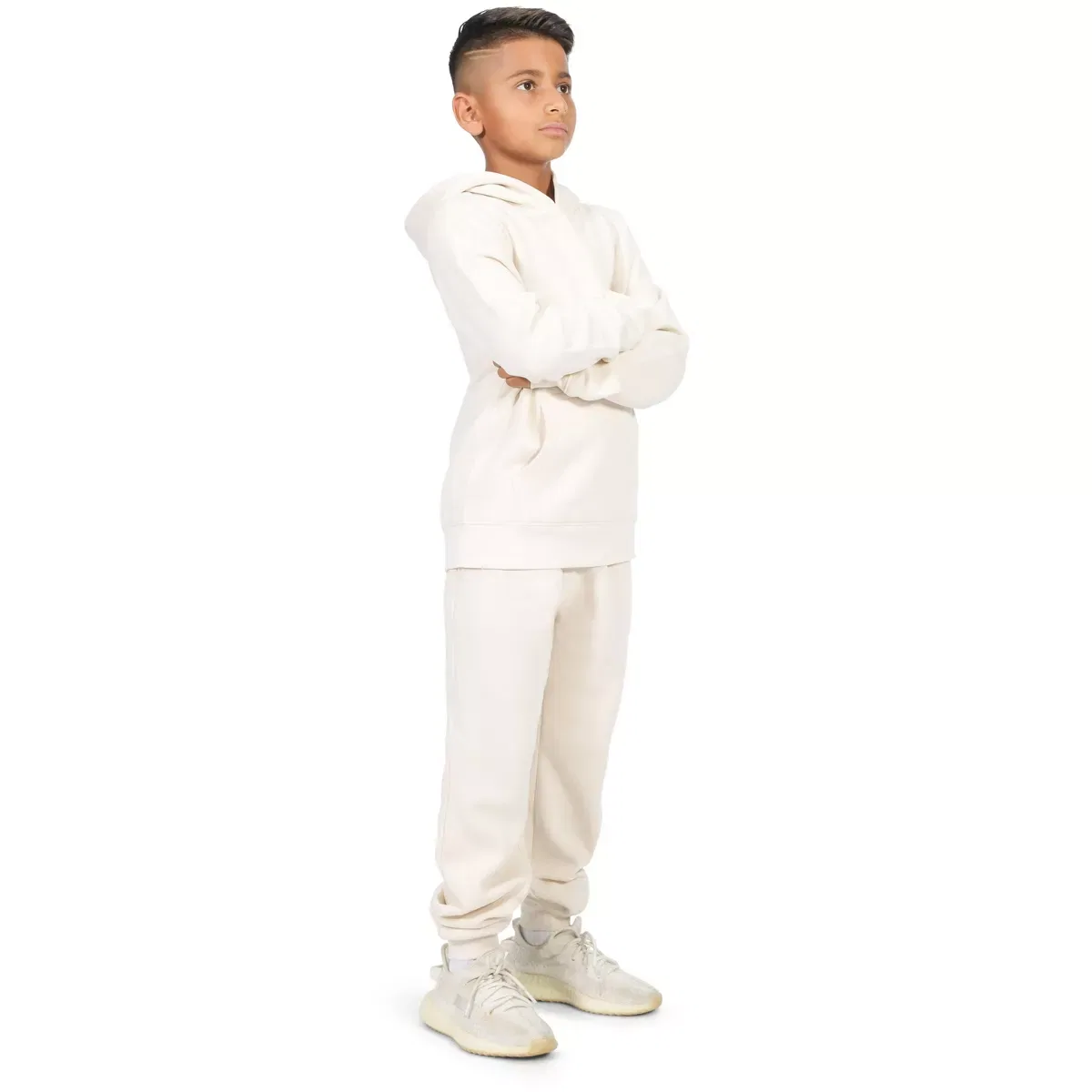Детские спортивные штаны из флиса с карманами Everyday Kids, Off-White — фото 3