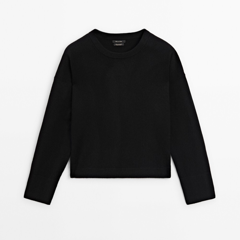 

Свитер Massimo Dutti Cashmere Crew Neck, черный