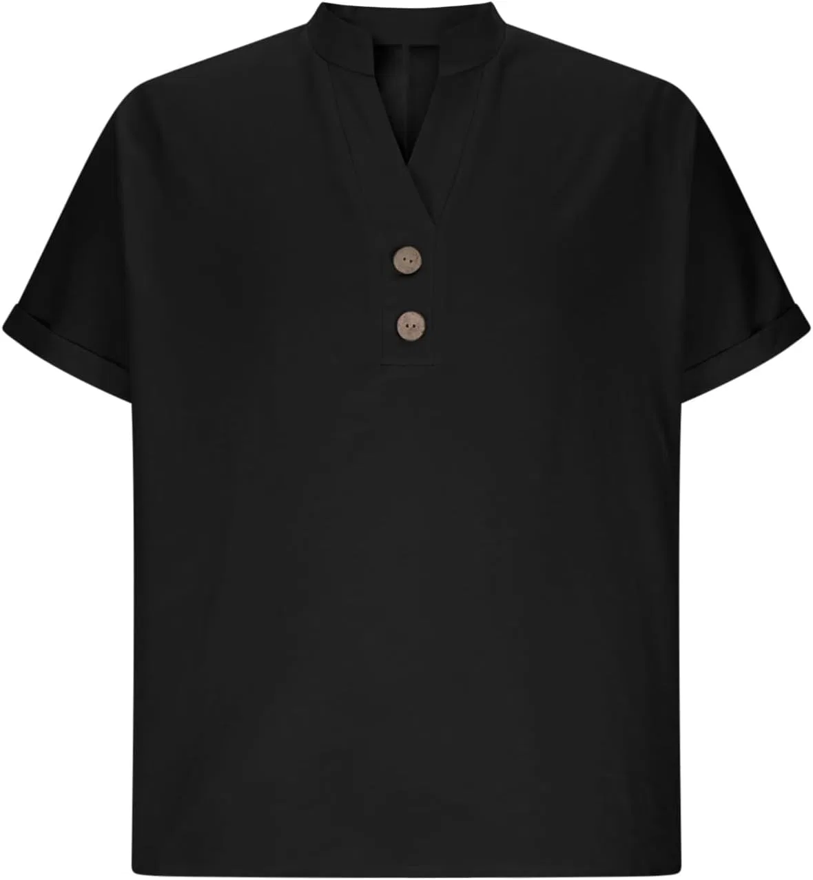 Мужская футболка с V-образным вырезом Casual, Black — фото 4