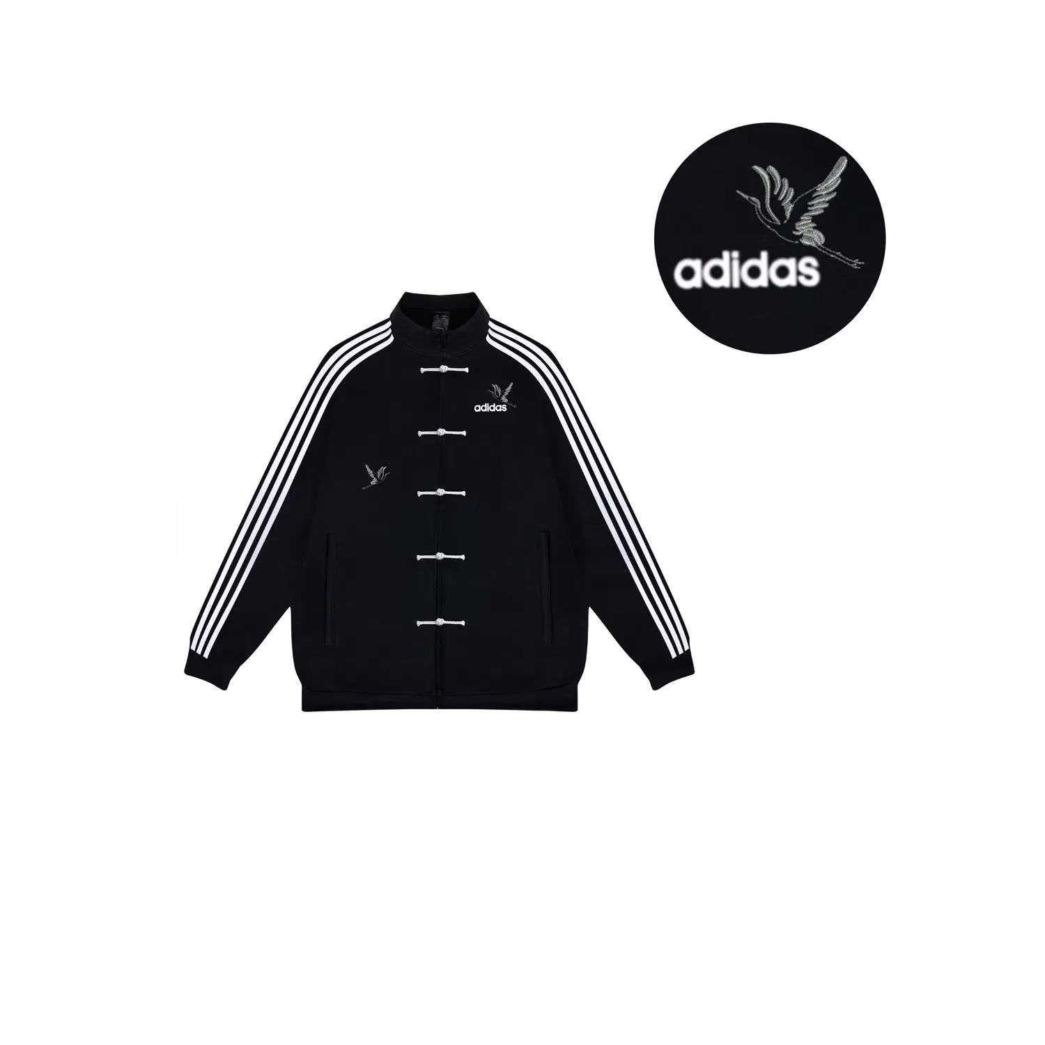 Женское худи Adidas ESSENTIALS New Chinese Style Black Crane, New Chinese Style Black Crane — фото 3
