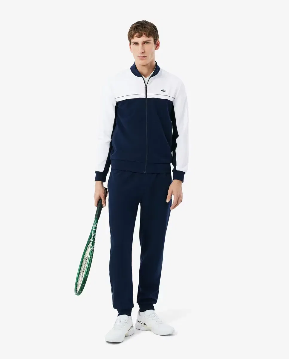 Мужская спортивная кофта на молнии с цветовыми блоками Lacoste, Azul Marino — фото 4