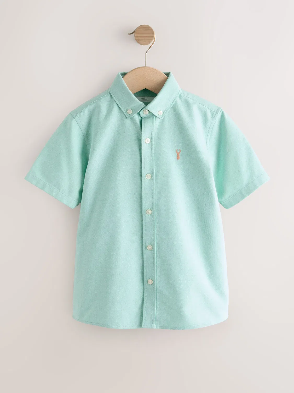 Рубашка оксфорд с коротким рукавом Mint Green Next, мятно-зеленый