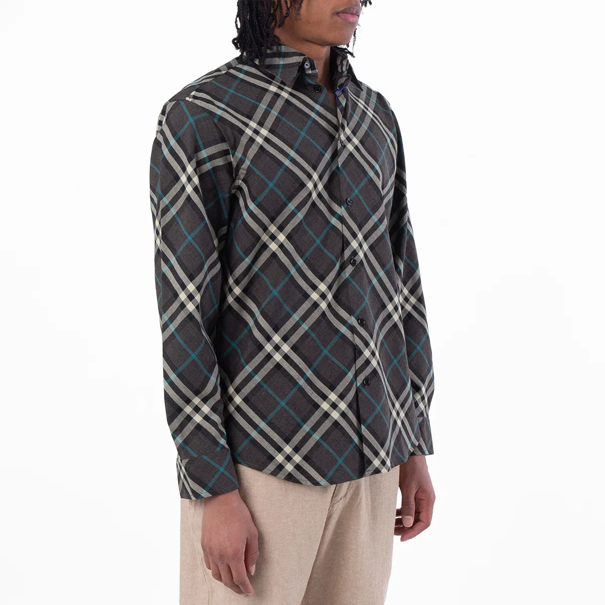 Рубашка с принтом в клетку Check Pattern Button-Up Shirt Burberry, Snug Ip Check — фото 2