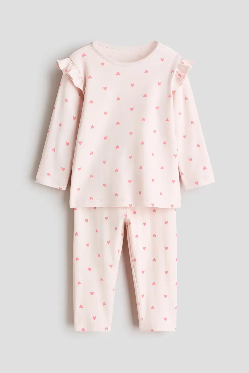 Пижама из набивного хлопка H&M, Hellrosa/Herzen