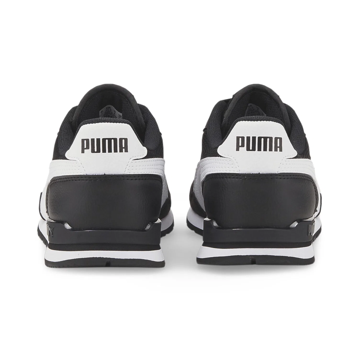Детские кроссовки с сетчатым верхом ST Runner v3 Mesh V Puma, Schwarz Weiss — фото 2