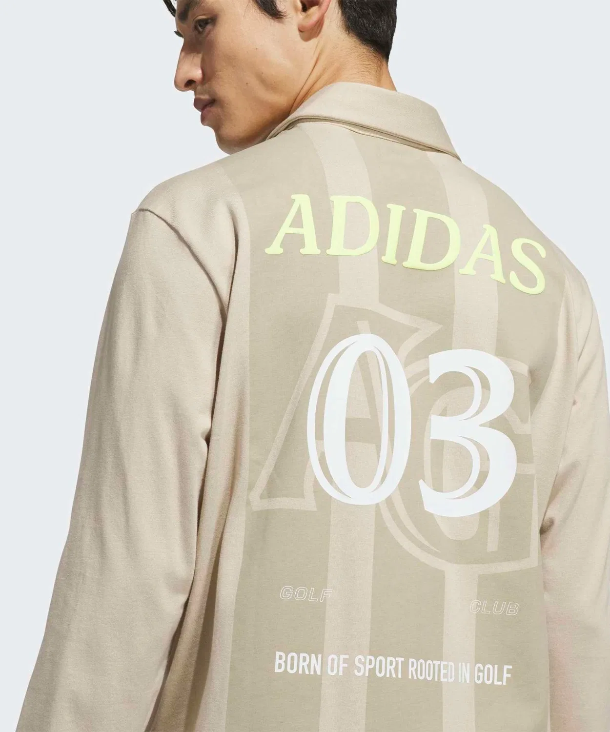 Мужская футболка-поло с длинным рукавомс принтом Adidas, Beige — фото 3