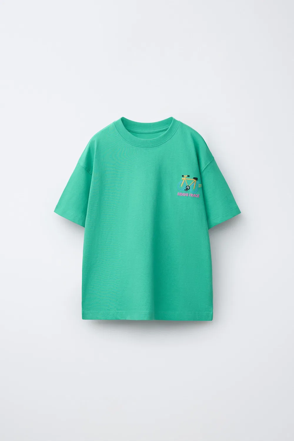 Футболка с вышивкой ZARA, Turquoise