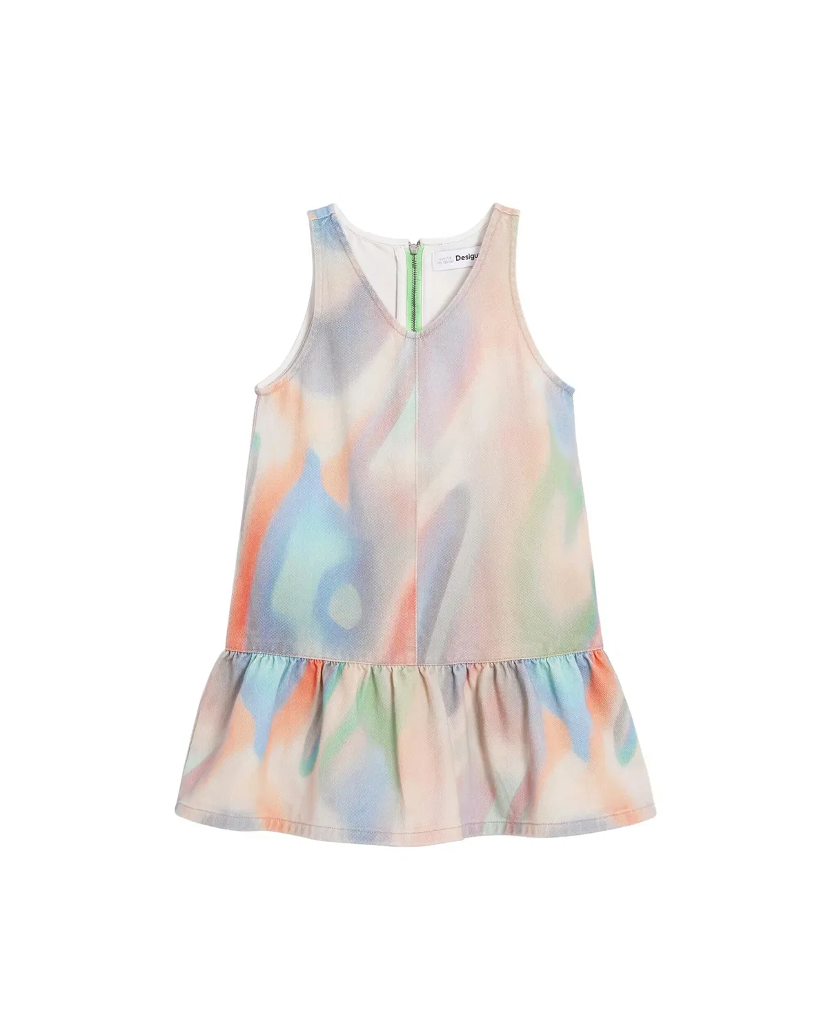 Детское платье для девочек с принтом Tie-Dye Desigual, Azul / Blanco