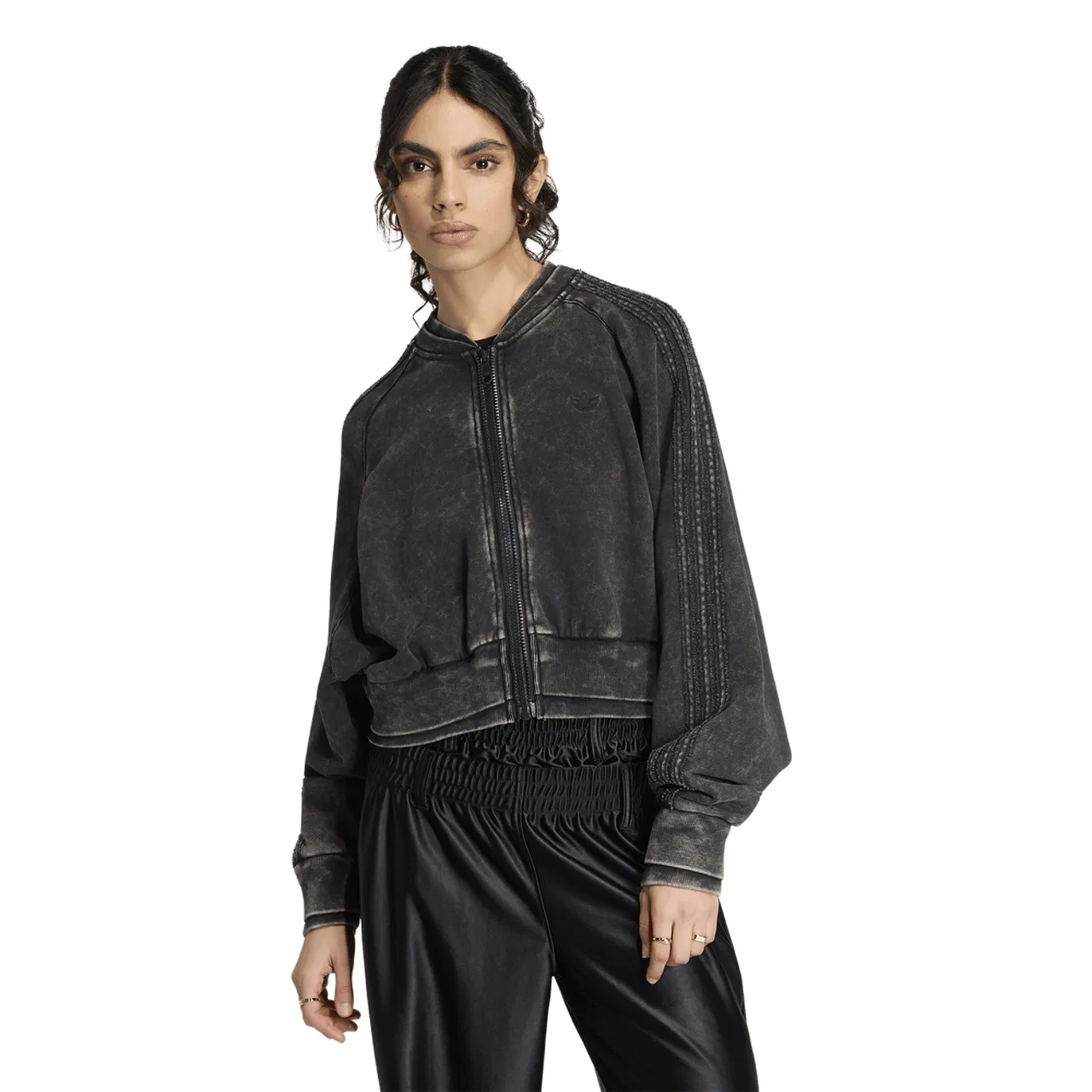 Женская куртка Double Layered Cropped Track Top Adidas, черный