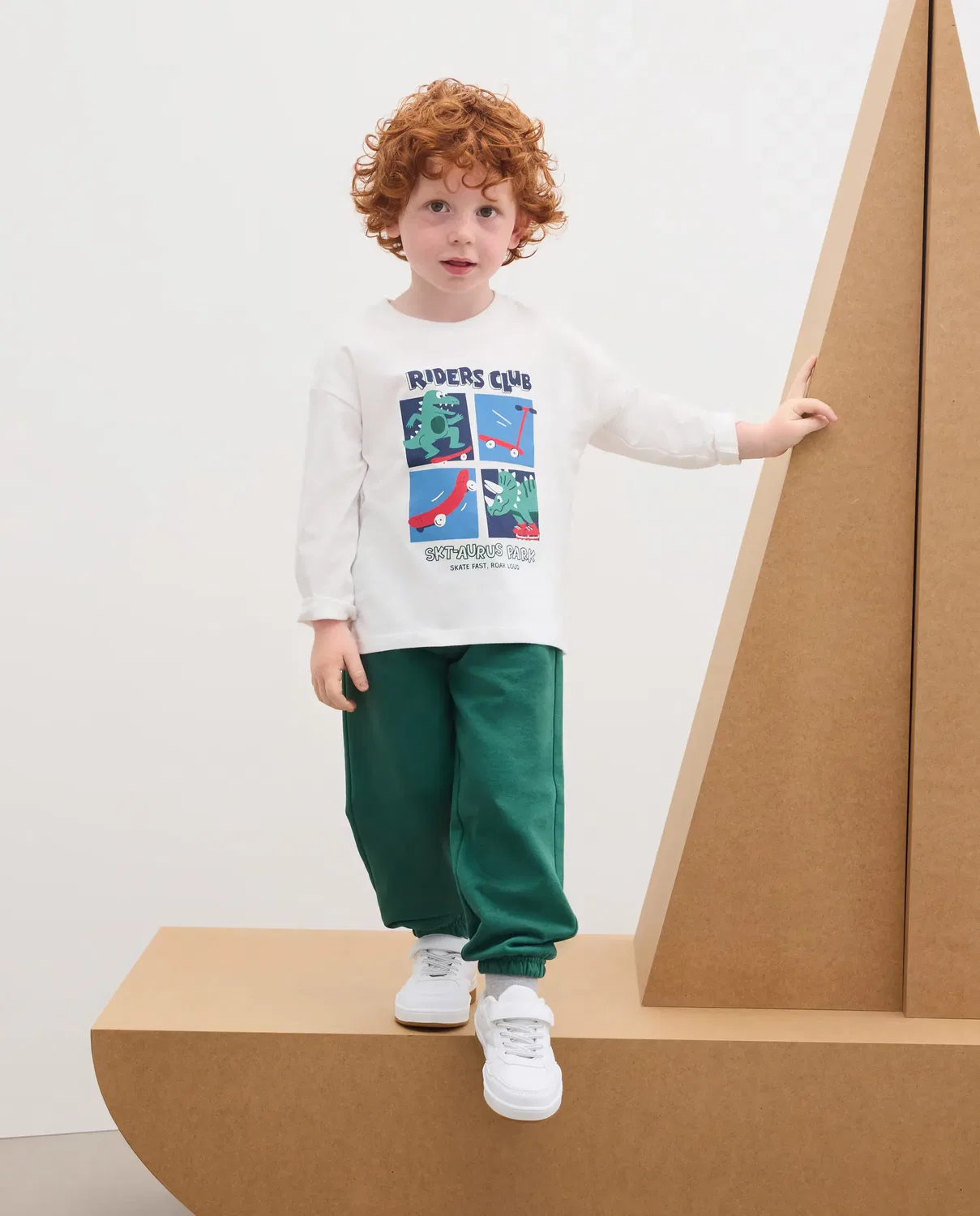 Детская футболка с длинным рукавом с принтом Walter Print Kids El Corte Inglés, Blanco — фото 2