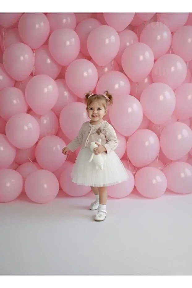 Детское платье из футера с розовыми деталями Miaras Baby, White — фото 4