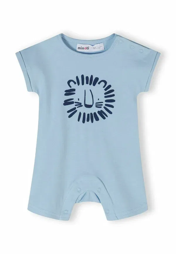 Комплект из 2 ползунков с коротким рукавом с принтом Животные Minoti, Light Blue White, белый/светло-голубой — фото 4