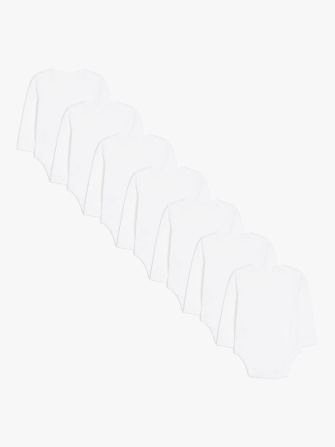John Lewis Anyday Baby боди с длинными рукавами, 7 шт. белый белый — фото 3