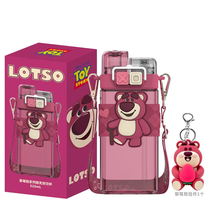 Детская кружка с крышкой 520 мл Lotso Water Cup Disney, Розовый
