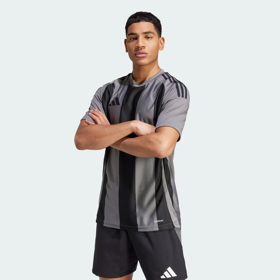 Футболка ADIDAS PERFORMANCE 'Striped 24' серого цвета — фото 3