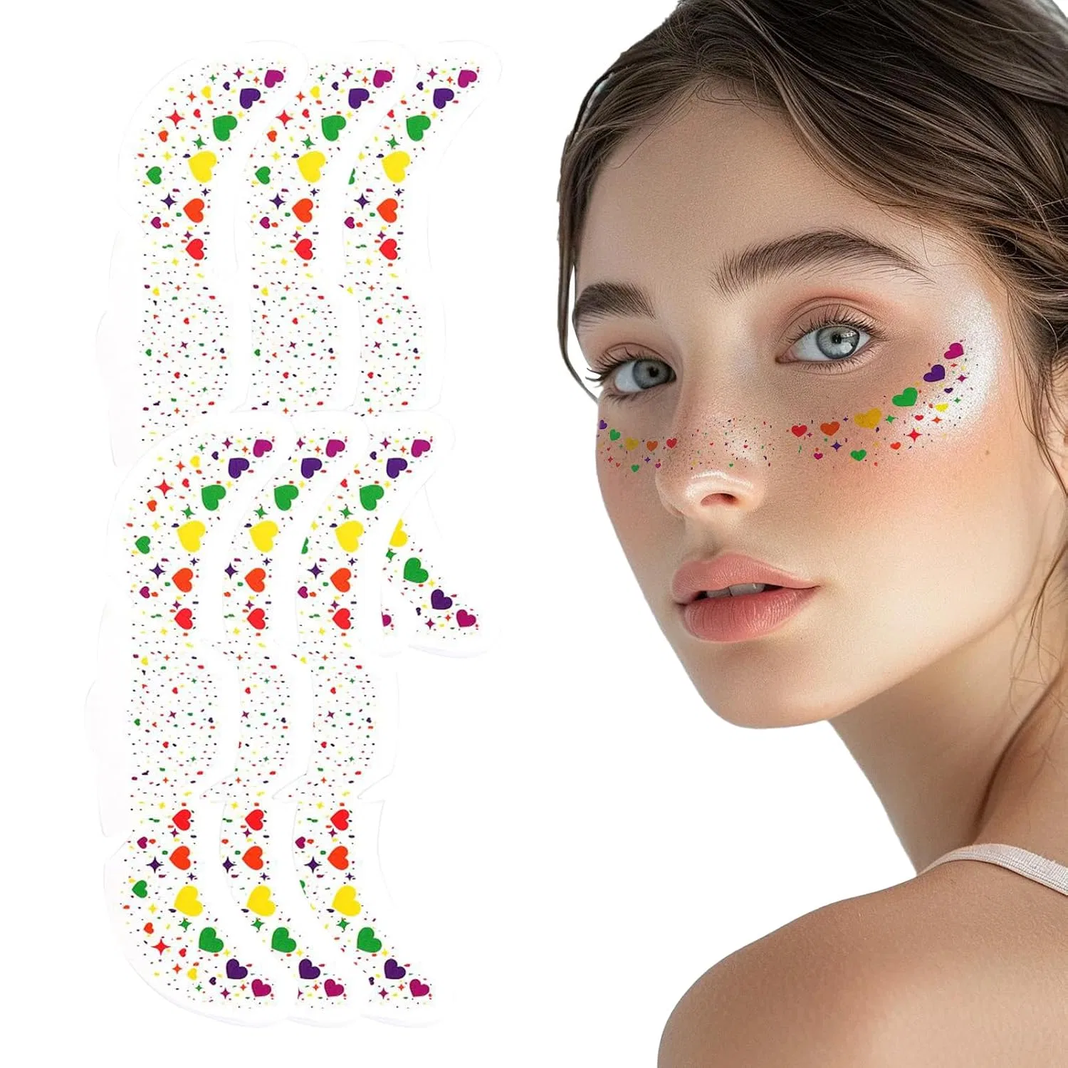 Декор для лица с пайетками, Glitter, 6 шт, Herz Genérico