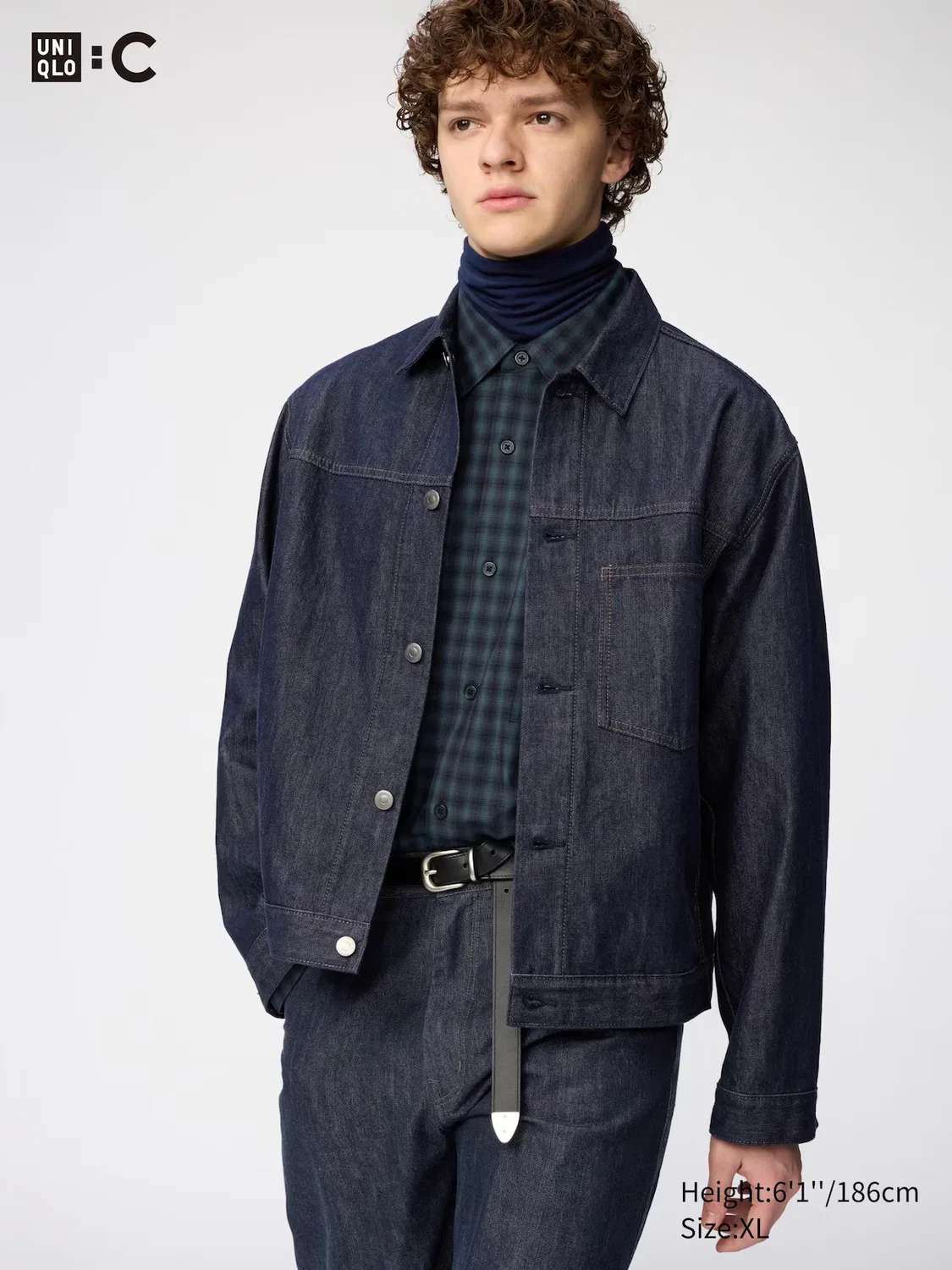 Куртка джинсовая Uniqlo, для дальнобойщика, темно-синий