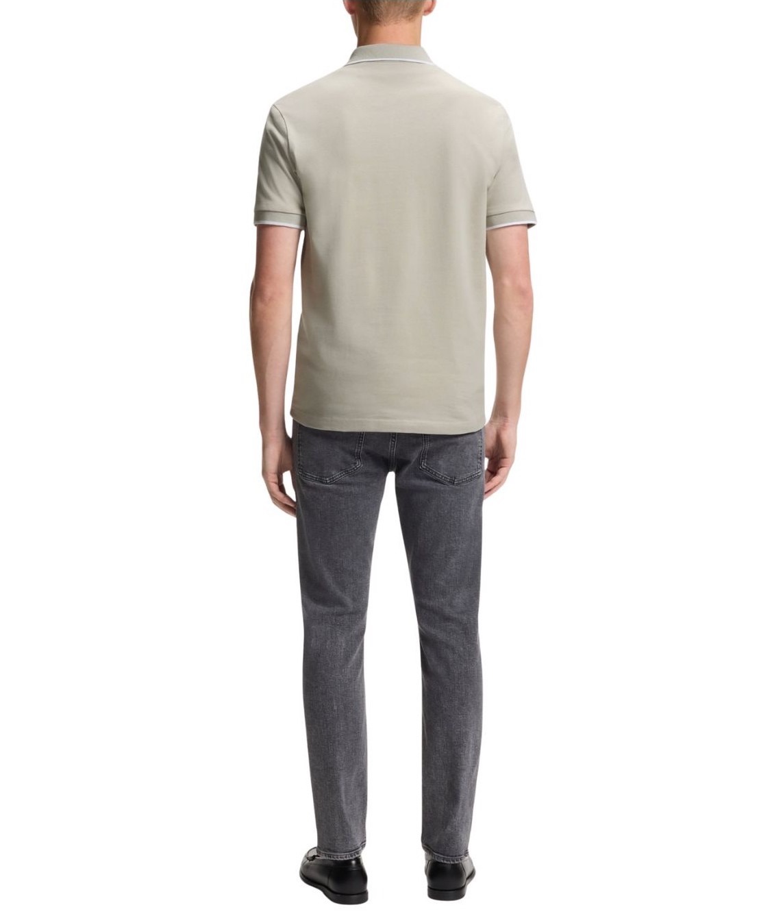 Футболка Boss Slim-Fit In Stretch-Cotton Pique, серый — фото 4