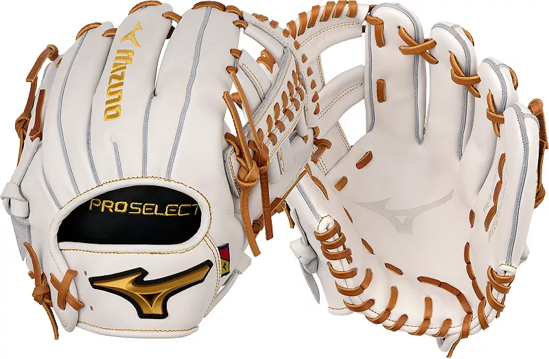 

Перчатки Fastpitch Mizuno 11,75 дюйма серии Pro Select, белый/коричневый