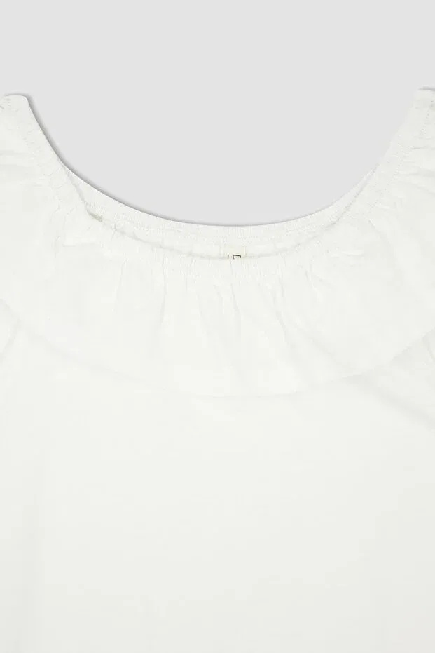 Детская майка для девочек хлопковая Defacto, White Wt34 — фото 2