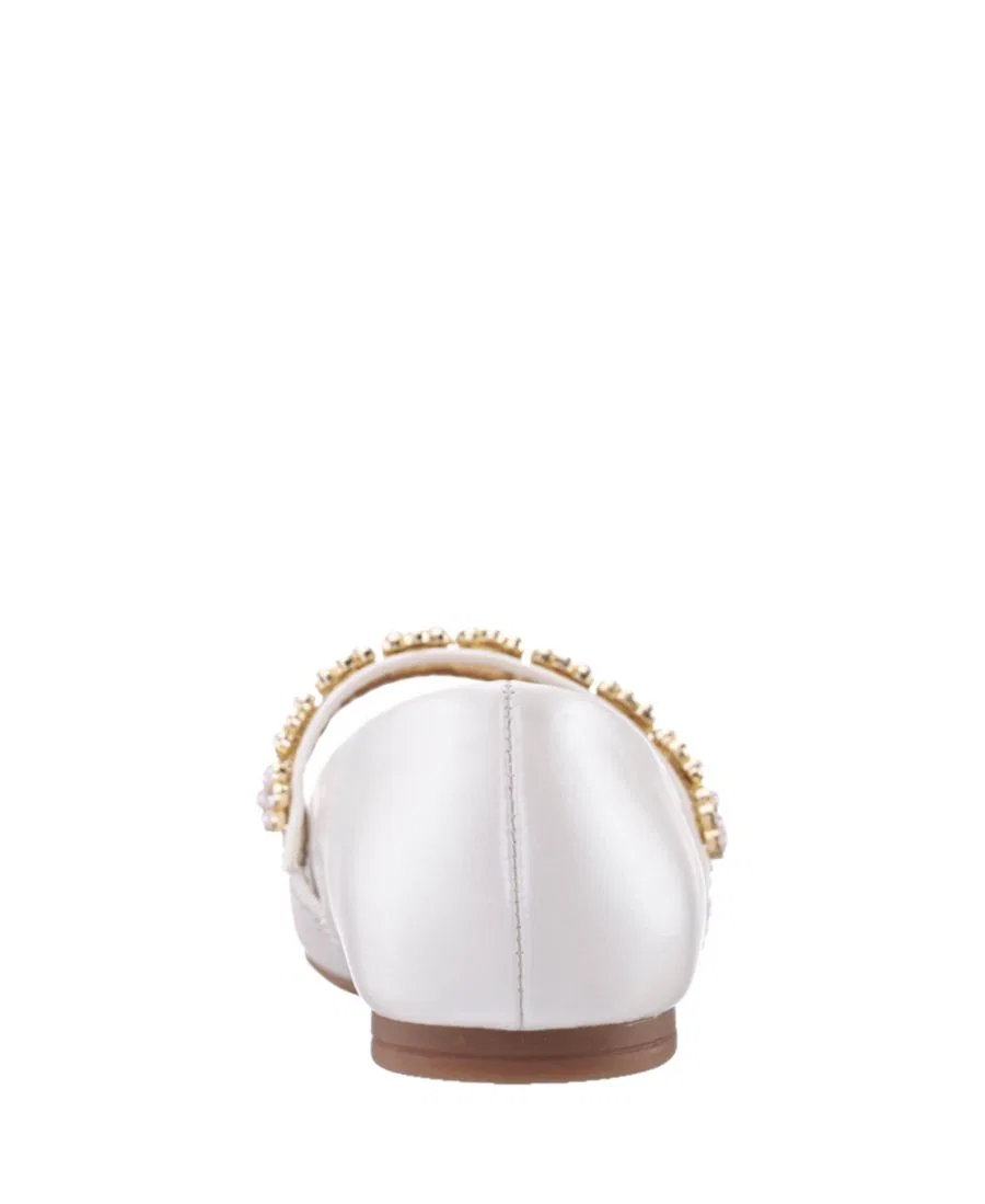 Балетки для девочек с перламутровым блеском, модель Pearlized Ballet Dress Shoe Nina, Ivory — фото 4