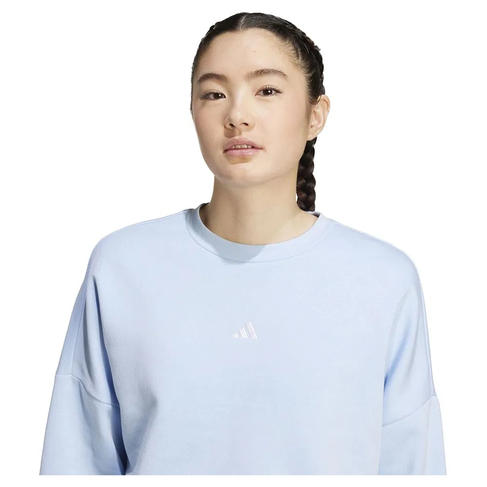 Женский свитшот свободного кроя с логотипом adidas, Glow Blue/White — фото 3