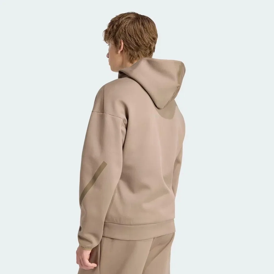 Свитшот с капюшоном и молнией Z.N.E. Full Zip adidas, Коричневый — фото 3