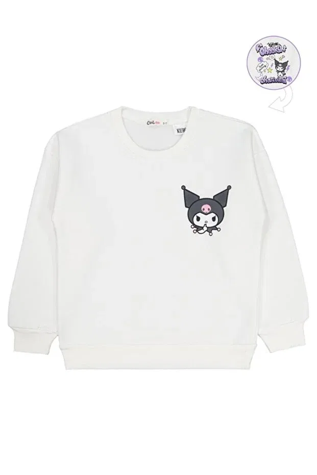 Детские свитшот для девочек с длинным рукавом Kuromi, Ecru