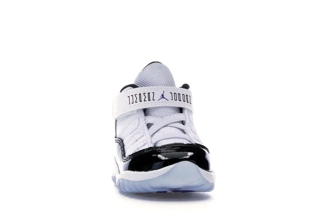 Детские кроссовки с кожаным верхом Jordan 11 Retro Concord (2018) TD Jordan, White/Black-Concord — фото 2