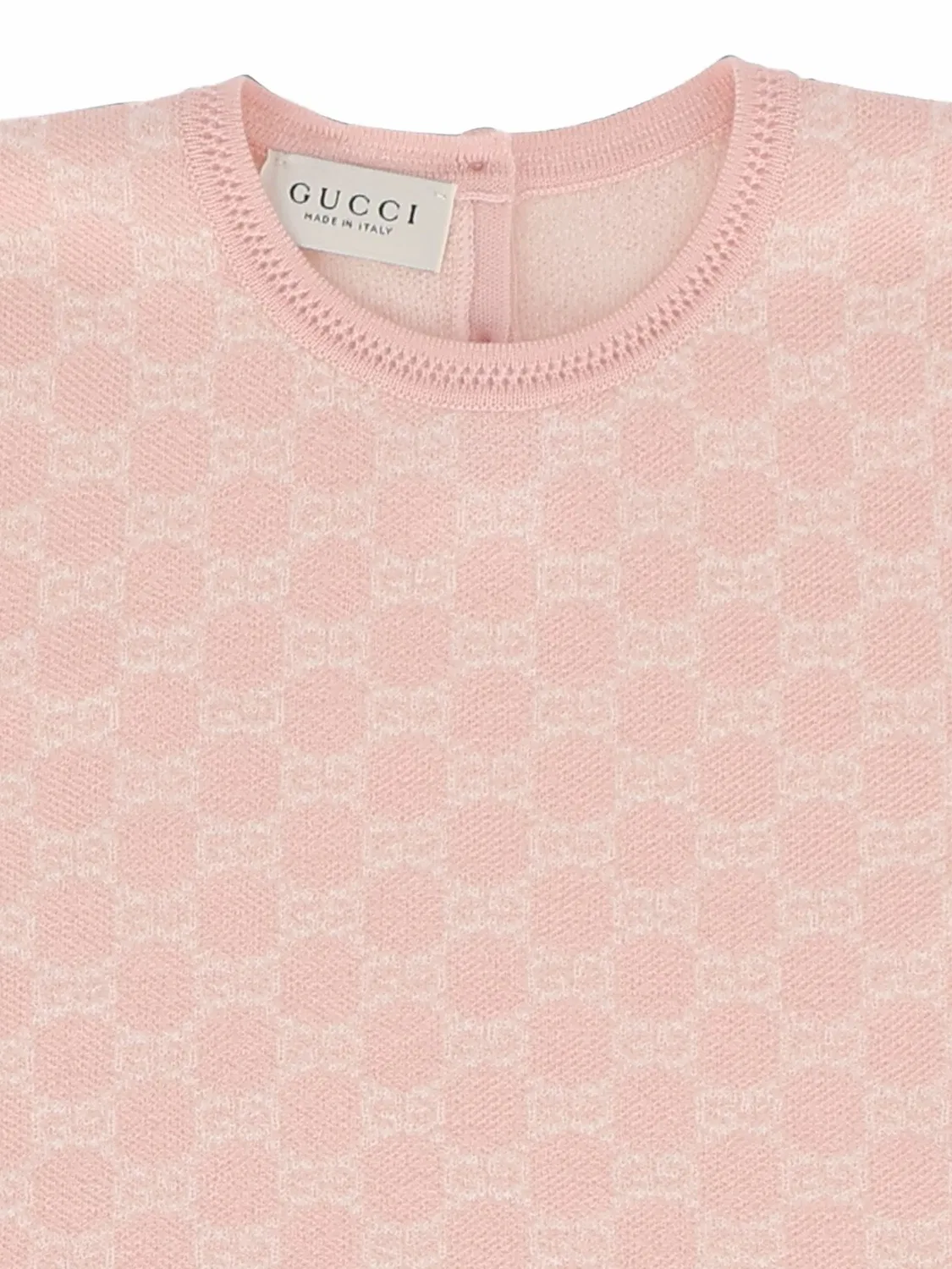 Платье с короткими рукавами и жаккардовой отделкой GG Gucci Kids, розовый — фото 3