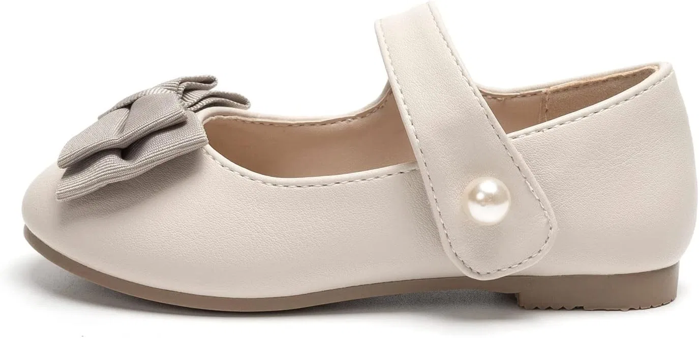 Детские туфли Мэри Джейн для девочек FUNKYMONKEY, Nude Bowknot — фото 2