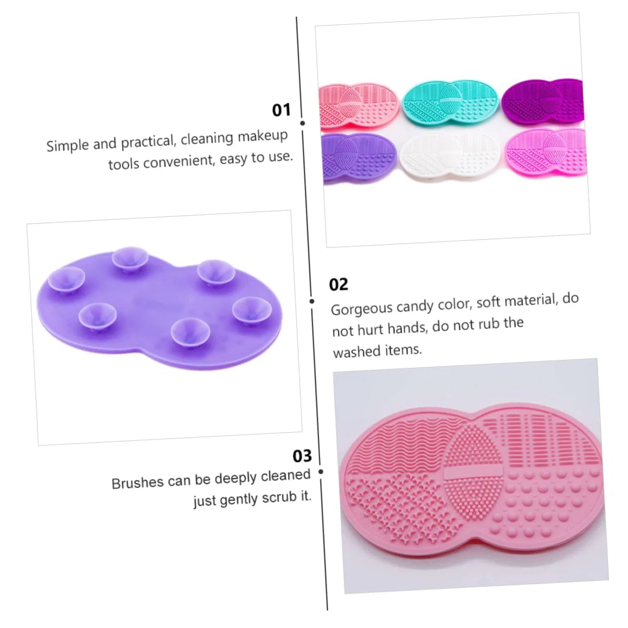Силиконовая подушечка для очистки кистей FRCOLOR, 2 шт, 17x11x2 см — фото 4