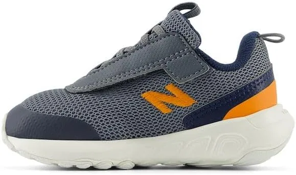 Детские кроссовки для девочек с липучкой New-b 1440 V1 New Balance, Titanium/Nb Navy/Sun Glow — фото 2