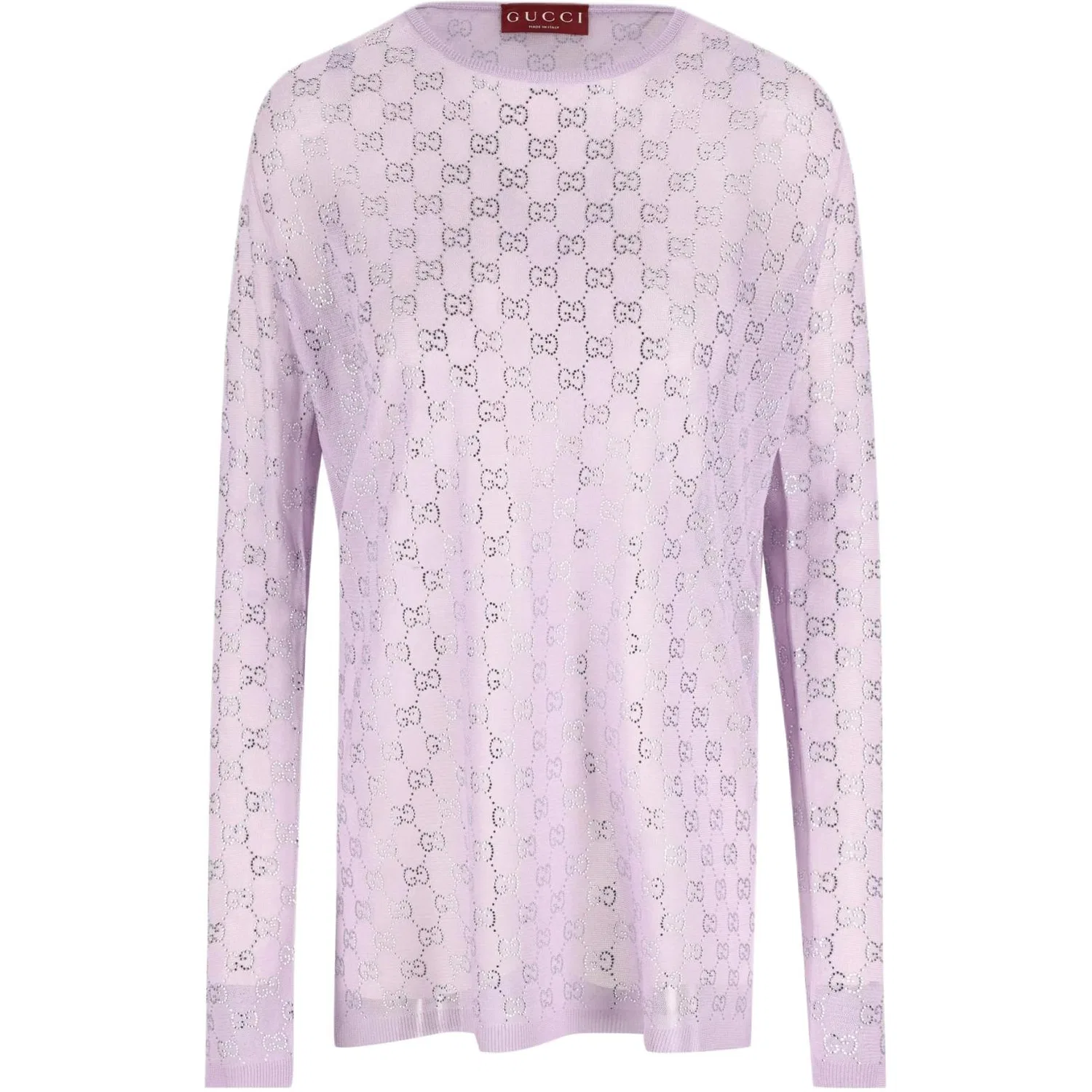 Женская футболка с монограммой и декором GUCCI, Purple