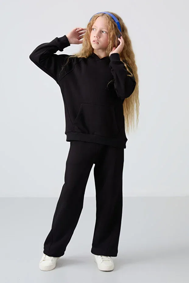 Детский спортивный комплект для девочек с вышивкой Tommy Life, Black Black — фото 4