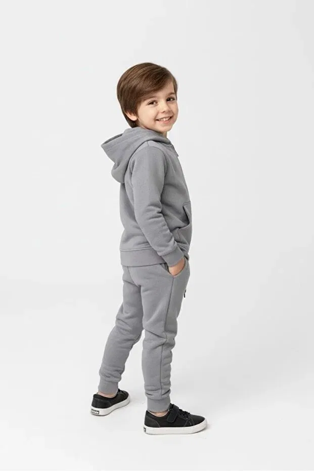 Детский спортивный костюм для мальчиков на молнии с капюшоном Mnk Baby&Kids, Gray — фото 4