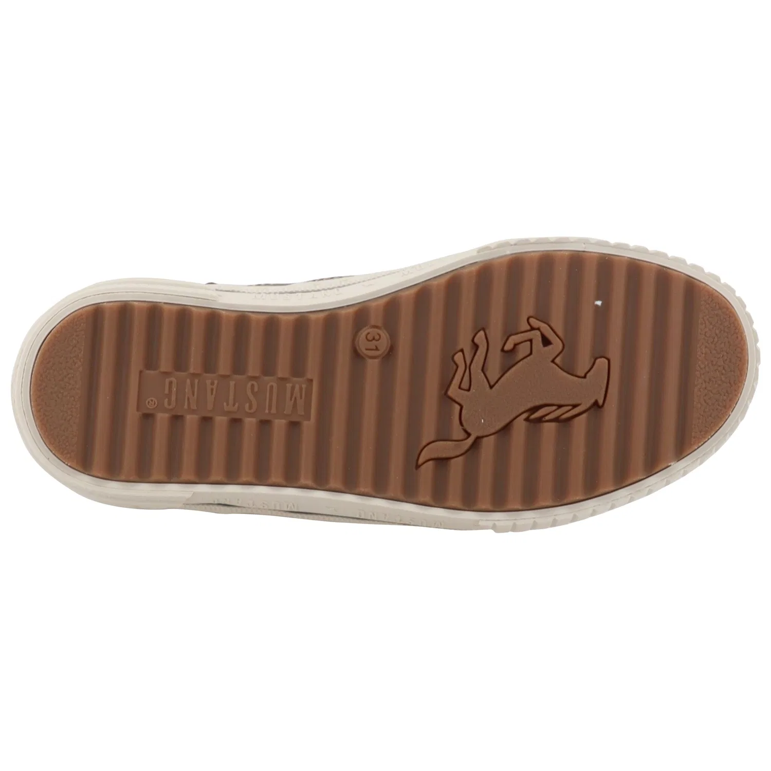 Детские высокие кроссовки-ботинки с контрастными элементами Mustang Shoes, Brown — фото 3