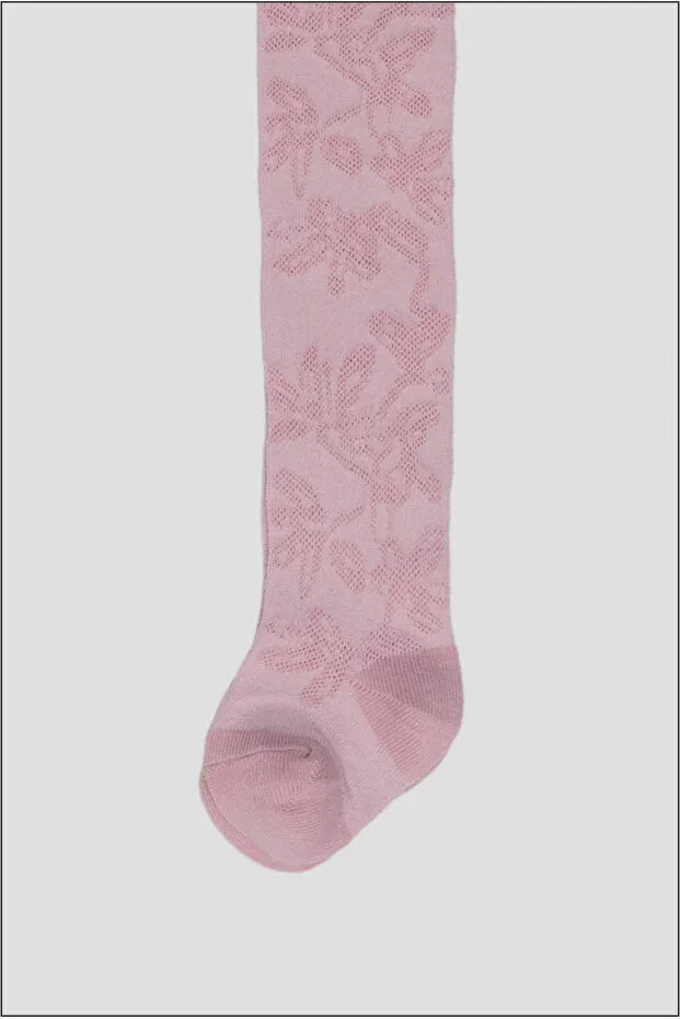 Детские колготки для девочек хлопковые 3 шт Jacquard Patterned Defne Baby, Pink — фото 3