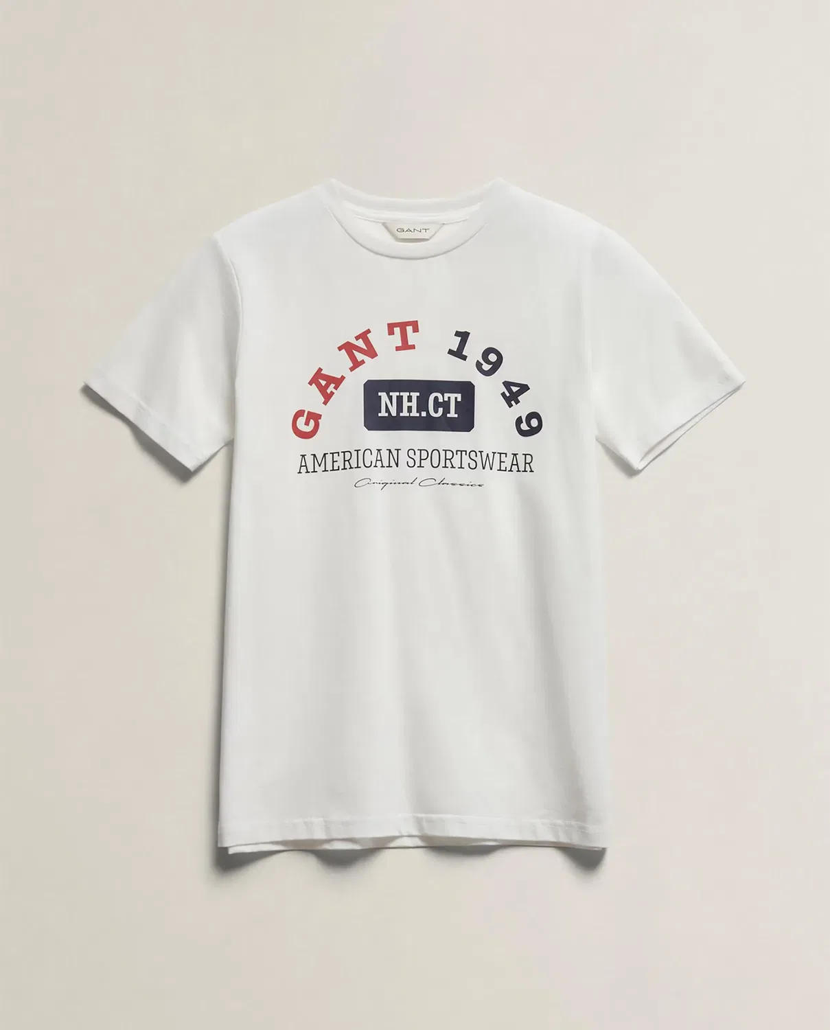 Детская футболка с коротким рукавом с принтом Gant, Blanco