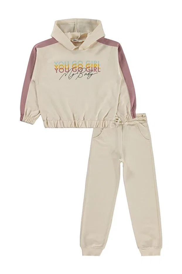 Детский спортивный комплект для девочек с капюшоном Civil Girls, Beige — фото 2